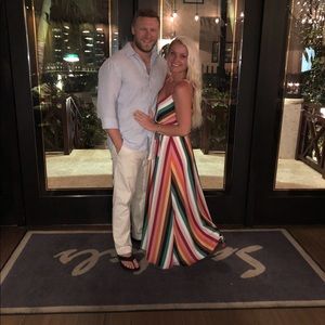 Impressions boutique rainbow stripe maxi